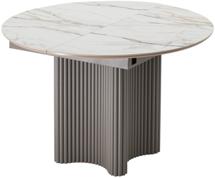 Стол М-СИТИ Стол АДАЖИО 115 КРУГЛЫЙ цвет МРАМОР (GILT WHITE), керамика / Латте каркас арт. 480M05951