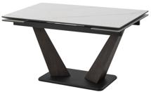 Стол М-СИТИ Стол ВИРДЖИНИЯ 140 цвет MATTE БЕЛЫЙ МРАМОР, керамика / ЛЕСНОЙ ОРЕХ, ЧЕРНЫЙ арт. 480M06055