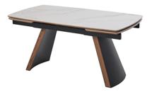 Стол М-СИТИ Стол РАНДЕВУ 160 цвет БЕЛЫЙ МРАМОР МАТОВЫЙ 9806035 , керамика / Черный, Орех эко арт. 480M06158