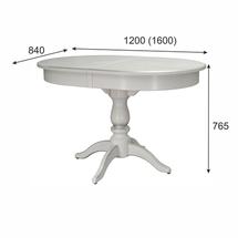 Стол Мебелик Стол обеденный Тарун 4 раздвижной белый/серебро 120/160*84 арт. 005471