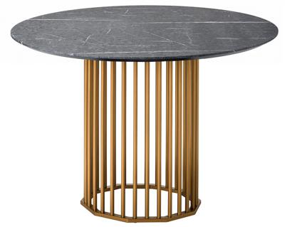 Стол R-Home Стол обеденный Patrik д.110 мрамор Графит /золото арт. 4103112h_мргр_золото