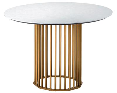 Стол R-Home Стол обеденный Patrik д.110 мрамор Бианко /золото арт. 4103113h_мрб_золото