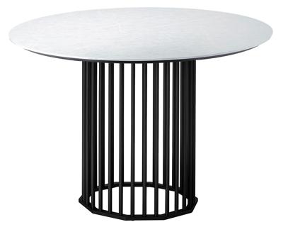 Стол R-Home Стол обеденный Patrik д.110 мрамор Бианко /черный муар арт. 4103111h_мрб_черны_