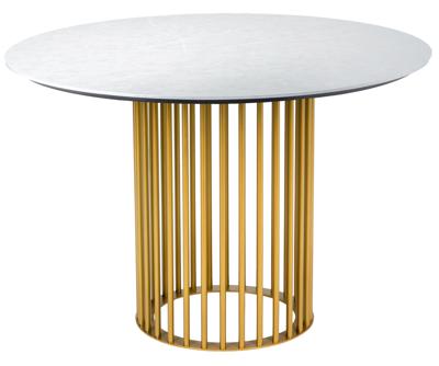 Стол R-Home Стол обеденный Patrik  New д.110 Мрамор Бьянко /Золото арт. 4103118h