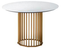 Стол R-Home Стол обеденный Patrik д.110 мрамор Бианко /золото арт. 4103113h_мрб_золото