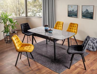 Стол Signal Стол обеденный Signal SENTO 120 (серый лак/черный) арт. SENTOSC120