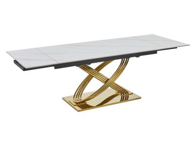 Стол Signal Стол обеденный Signal HERMES II 160 (эффект белого мрамора/золотой) арт. HERMESIIBZL160