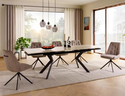 Стол Signal Стол обеденный Signal NORTON 160 (травертин/черный) арт. NORTONSTRC160