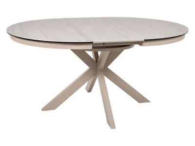 Стол Signal Стол обеденный SIGNAL PORTO Ceramic бежевый травертин/кашемир 120-160/120 арт. PORTOBEK120
