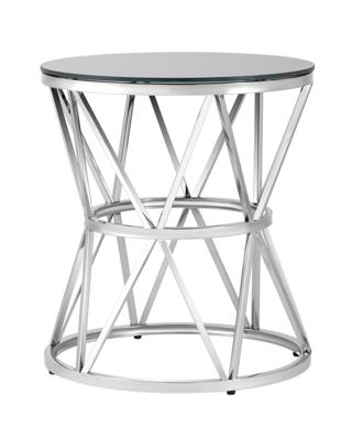 Стол Stool Group Журнальный стол 50*50 ВИВА серебро стекло черное арт. УТ000004639