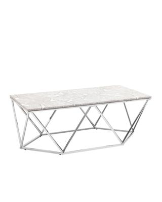 Стол Stool Group Журнальный столик Авалон 122*66 серый мрамор сталь серебро арт. УТ000036331