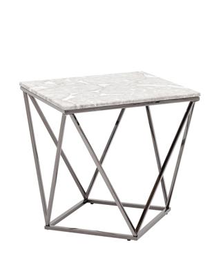 Стол Stool Group Журнальный столик Авалон 61*61 серый мрамор сталь темный хром арт. УТ000036334