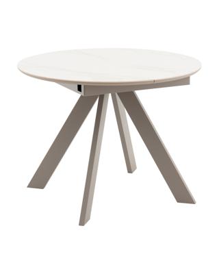 Стол Stool Group Стол круглый Миндель D100 столешница керамика белый глянец, основание металл латте арт. УТ000041590