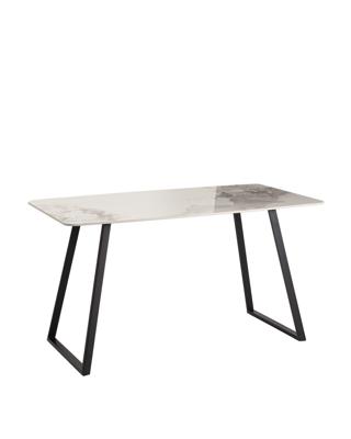 Стол Stool Group Стол обеденный Vermont 140*80 см керамика светлая ножки черные арт. УТ000040513