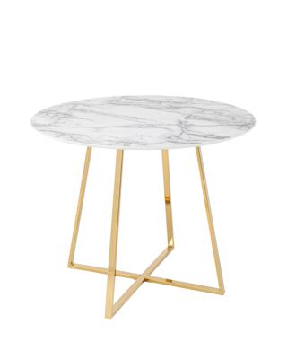 Стол Stool Group Стол обеденный Дакота 100*100 белый мрамор ножки золото арт. УТ000036110