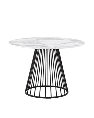 Стол Stool Group Стол обеденный Ливерпуль 110*110 белый мрамор черная ножка арт. УТ000038564