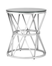 Стол Stool Group Журнальный стол 50*50 ВИВА серебро стекло черное арт. УТ000004639