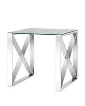 Стол Stool Group Журнальный стол 55*55 КРОСС серебро арт. УТ000004645