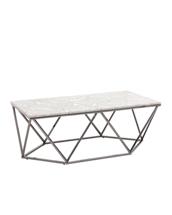 Стол Stool Group Журнальный столик Авалон 122*66 серый мрамор сталь темный хром арт. УТ000036332