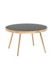 Стол Stool Group Журнальный столик Гелиос 80*80 стекло черный мрамор сталь золото арт. УТ000036674