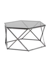 Стол Stool Group Журнальный столик Круз 93*80 стекло smoke сталь темный хром арт. УТ000036337