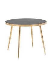 Стол Stool Group Стол обеденный Гелиос 100*100 стекло черный мрамор сталь золото арт. УТ000036675