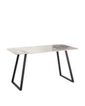 Стол Stool Group Стол обеденный Vermont 140*80 см керамика светлая ножки черные арт. УТ000040513