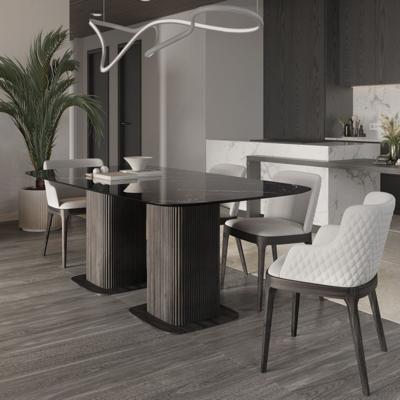 Стол Top concept Стол прямоугольный Denver 270, керамика глянцевая, две опоры дерево арт. 22816