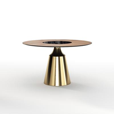 Стол Top concept Стол круглый Lucas 120, шпон, керамика глянцевая, черная арт. 20879