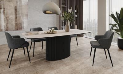 Стол Top concept Стол Nolan 160, керамика матовая, белая / опора овал арт. 21638