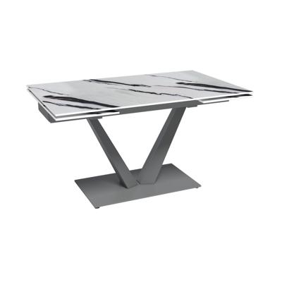 Стол Top concept Стол раскладной Malibu (140+40+40), керамика глянцевая Panda White арт. 50925000001327