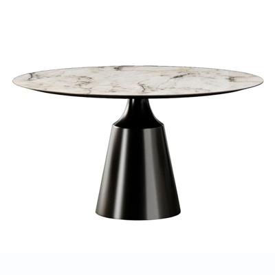 Стол Top concept Стол круглый Lucas 120, керамика глянцевая, белая / опора черная арт. 25056