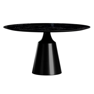 Стол Top concept Стол круглый Lucas 120, керамика глянцевая, черная / опора черная арт. 25057