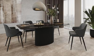 Стол Top concept Стол Nolan 180, керамика глянцевая, черная / опора овал арт. 21637