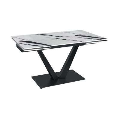 Стол Top concept Стол раскладной Malibu (140+40+40), керамика глянцевая Panda White арт. 50925000001317