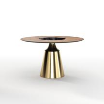 Стол Top concept Стол круглый Lucas 120, шпон, керамика глянцевая, черная арт. 20879