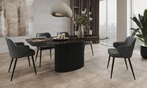 Стол Top concept Стол Nolan 160, керамика глянцевая, черная / опора овал арт. 21636
