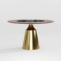 Стол Top concept Стол круглый Лукас 140, шпон, керамика глянцевая, черная арт. 20880