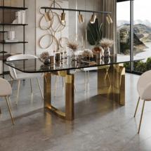 Стол Top concept Стол обеденный Лиам 180, керамика глянцевая черная арт. 22414