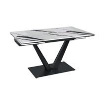 Стол Top concept Стол раскладной Малибу (140+40+40), керамика глянцевая Panda White арт. 50925000001317