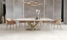 Стол Top concept Стол Торос 200 овальный, интегрированная керамика глянцевая, шампань арт. 23733