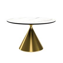 Стол Top concept Стол круглый Аксис 120, керамика матовая, белая / опора золото арт. 24490