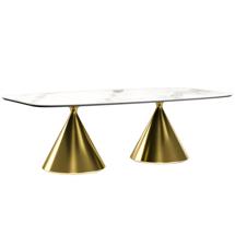 Стол Top concept Стол овальный Аксис 200, керамика матовая, белая / опора золото арт. 24495