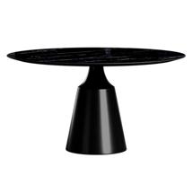 Стол Top concept Стол круглый Лукас 120, керамика глянцевая, черная / опора черная арт. 25057