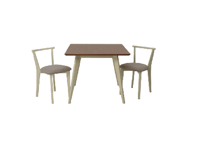 Стол ZiP-mebel Стол Сканди М 100 слоновая кость/натур со стульями Франк слоновая кость велюр бежевый арт. F404113SUNX2R101709S02