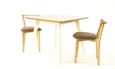 Стол ZiP-mebel Стол Сканди М 100 слоновая кость/натур со стульями Франк натур велюр коричневый арт. F404113SUNX2R101707N04