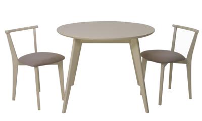 Стол ZiP-mebel Стол Сканди К 90 слоновая кость со стульями Франк слоновая кость велюр бежевый арт. F004110S00X2R101709S02
