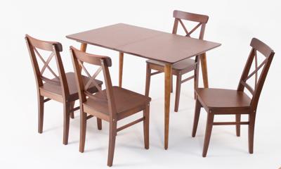 Стол ZiP-mebel Стол Монте 120 орех со стульями Ингольф Орех арт. F514135W00X4R100742W00