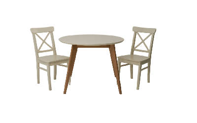 Стол ZiP-mebel Стол Сканди К 100 натур/слоновая кость со стульями Ингольф слоновая кость арт. F004102NUSX2R100741S00