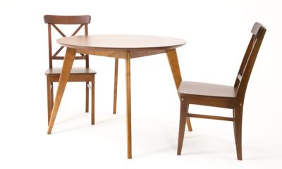 Стол ZiP-mebel Стол Сканди К 100 орех со стульями Ингольф орех арт. F004105W00X2R100742W00